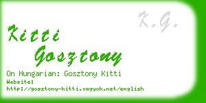 kitti gosztony business card